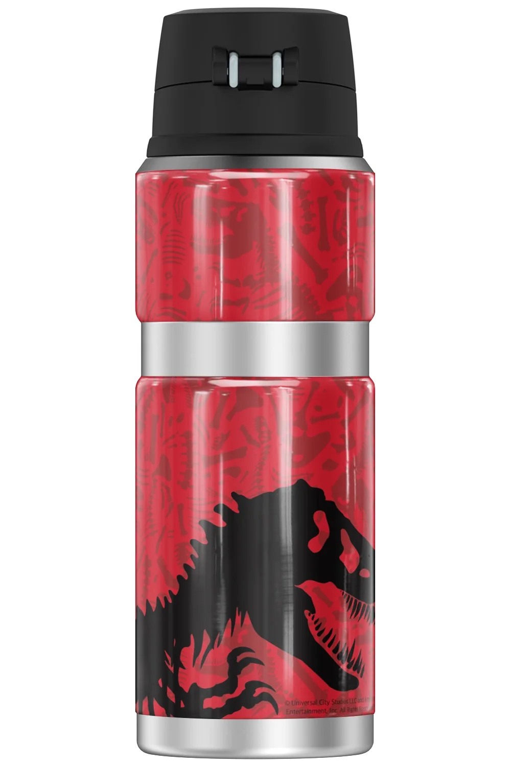 Jurassic Park Red T-Rex Pattern Logo THERMOS STAINLESS KING Stainless Steel Drink Bottle, Vacuum insulated & Double Wall, 24oz