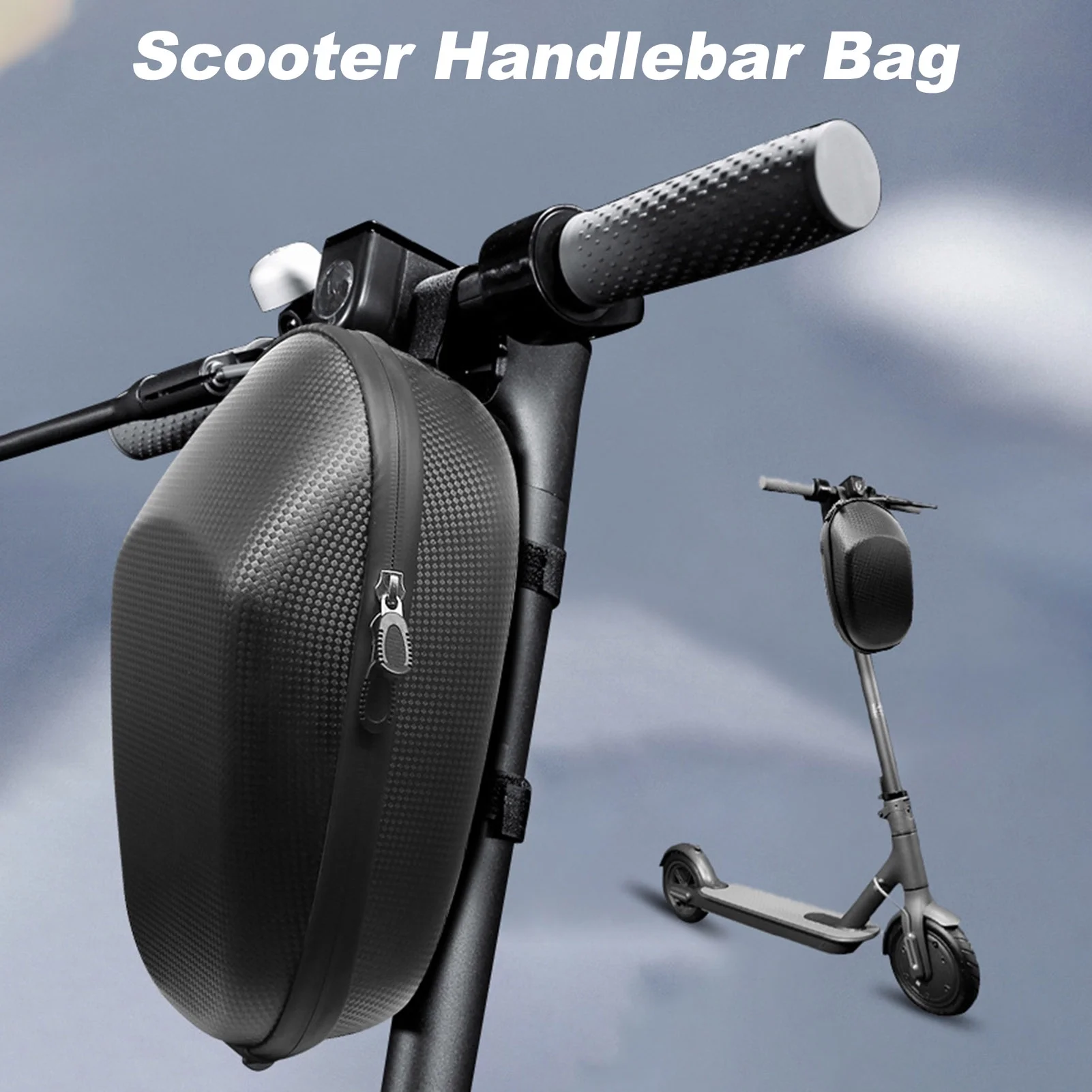Andoer Storage Bag, Waterproof Handlebar Bag, Hard Shell Front Hanging Storage for Kick Scooters and Folding Bikes