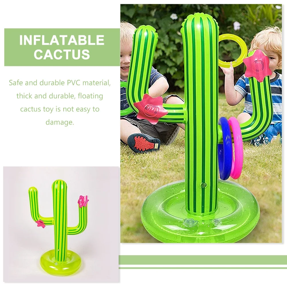 9 Sets Cactus Ring Toys Children’s Pool Games Inflatable Plushies Cute Pvc