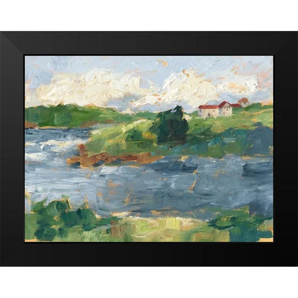 Harper, Ethan 14x12 Black Modern Framed Museum Art Print Titled - Lakeside Cottages IV