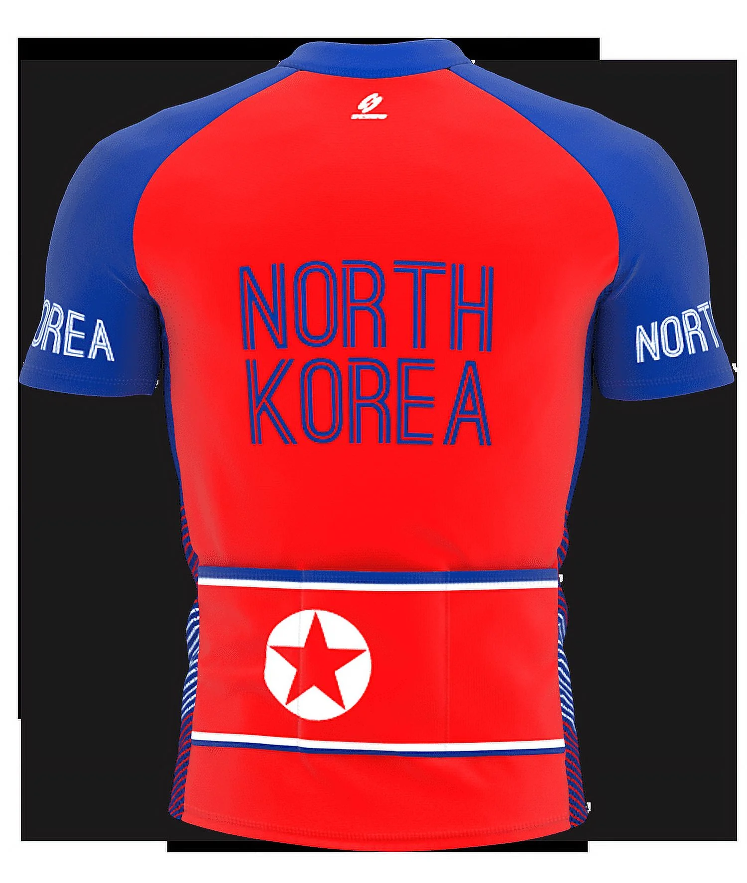 North Korea Full Zipper Bike Short Sleeve Cycling Jersey  for Men - Size XS