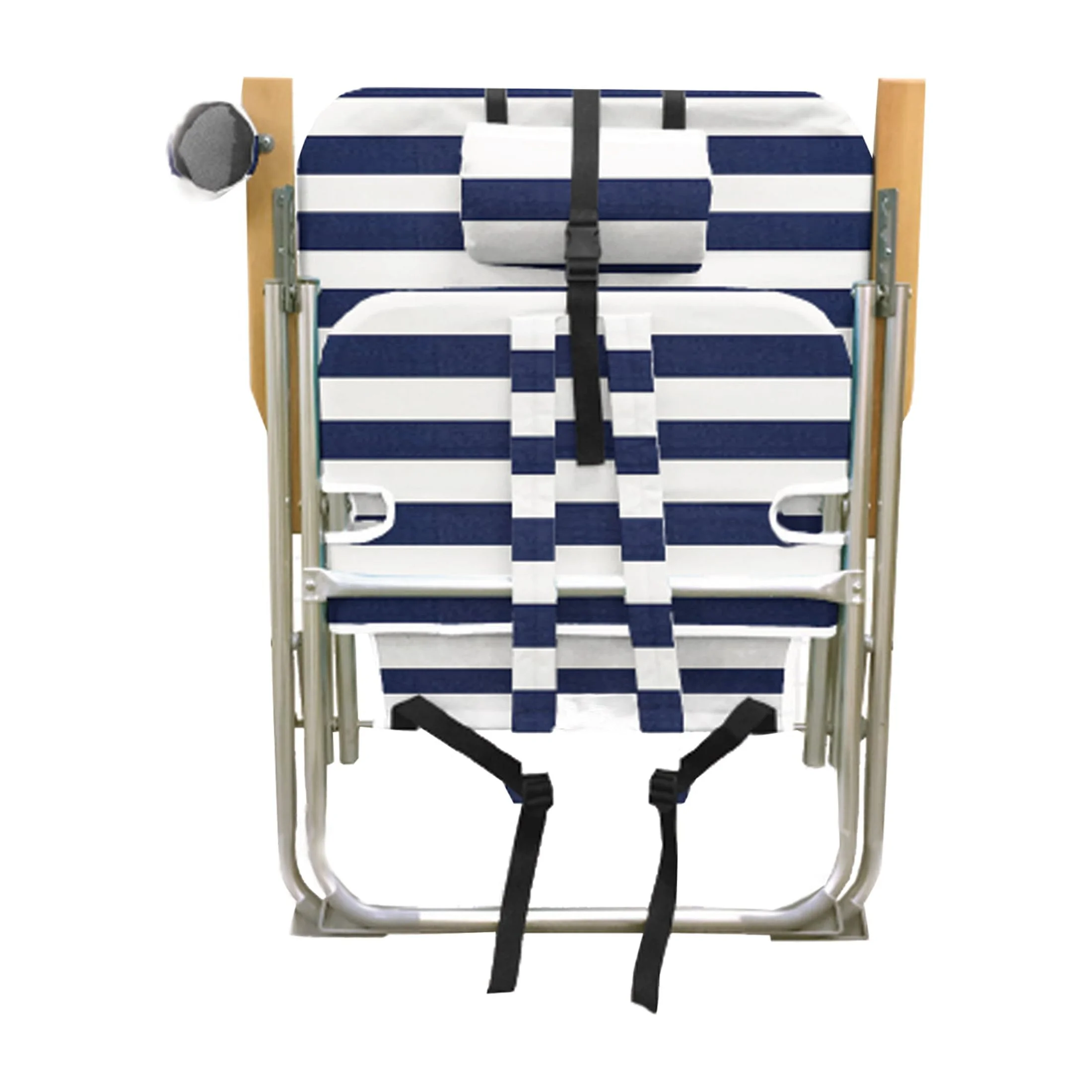 Caribbean Joe Backpack Wood Beach Chair - Blue and White