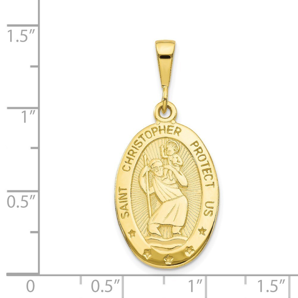 10k Yellow Gold St. Christopher Medal Pendant
