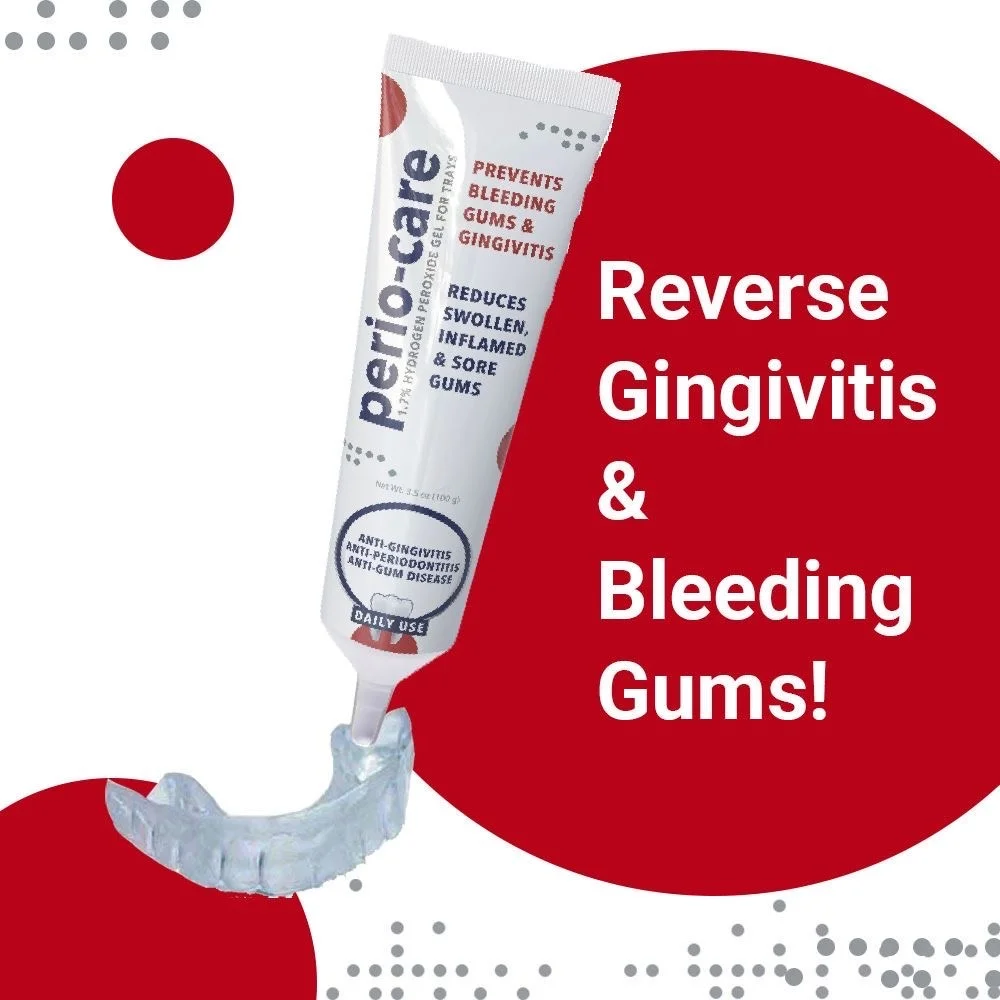 Perio Care Gel for Trays (1 Tube + 2 Trays) - 1.7% Hydrogen Peroxide Gel - Compare to Perio Gel, Perio Gel X, Perio Protect Gel, GumX Defender Plus Gel, Perio Daily Defense Gel & Perio Restore Gel