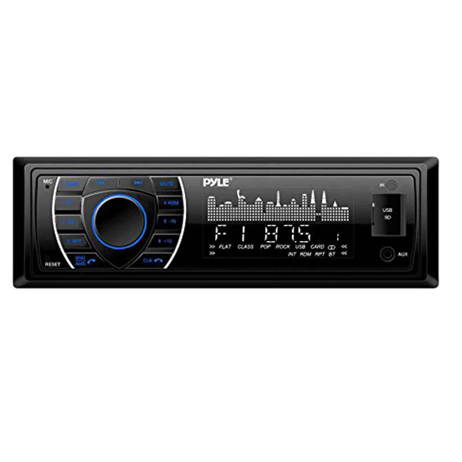 PYLE PLRMR27BTB Marine Bluetooth Receiver Stereo(Black) w/Pyle Waterproof Stereo Speakers (Black) (3-Pairs), Pyle 4 Chan.Marine Amp, Enrock EKMR2 Marine Antenna, Enrock Audio 50 Foot 16-G Speaker Wire