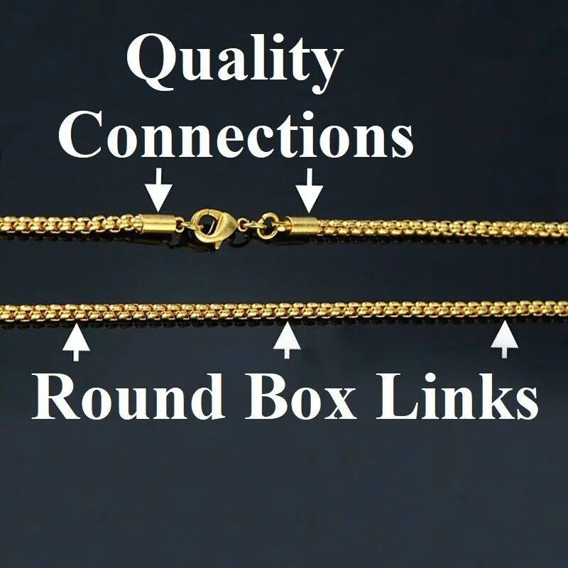 18k Gold Filled Mens Dragon Pendant And Cuban Box Link Chain 24