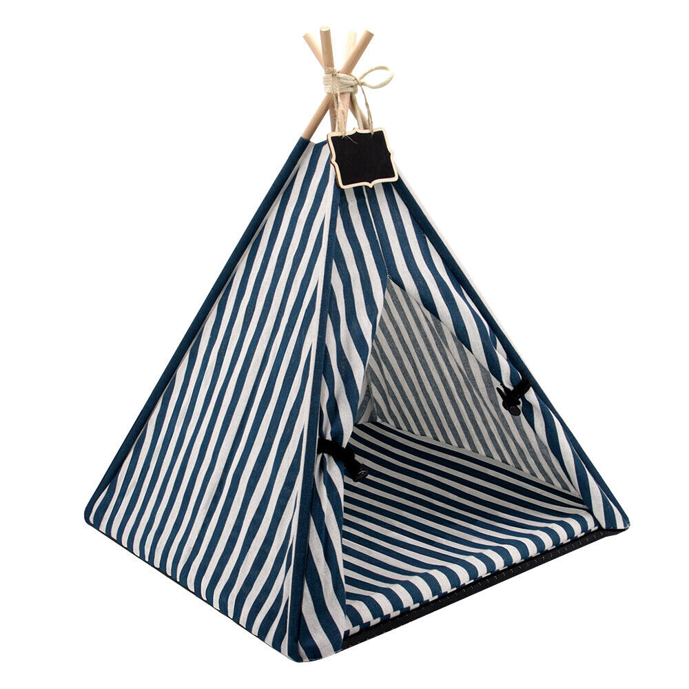 Pet Mini Teepee Dogs Tent Dog/Cat Bed Play House Igloo Cave With Cushion Blackboard