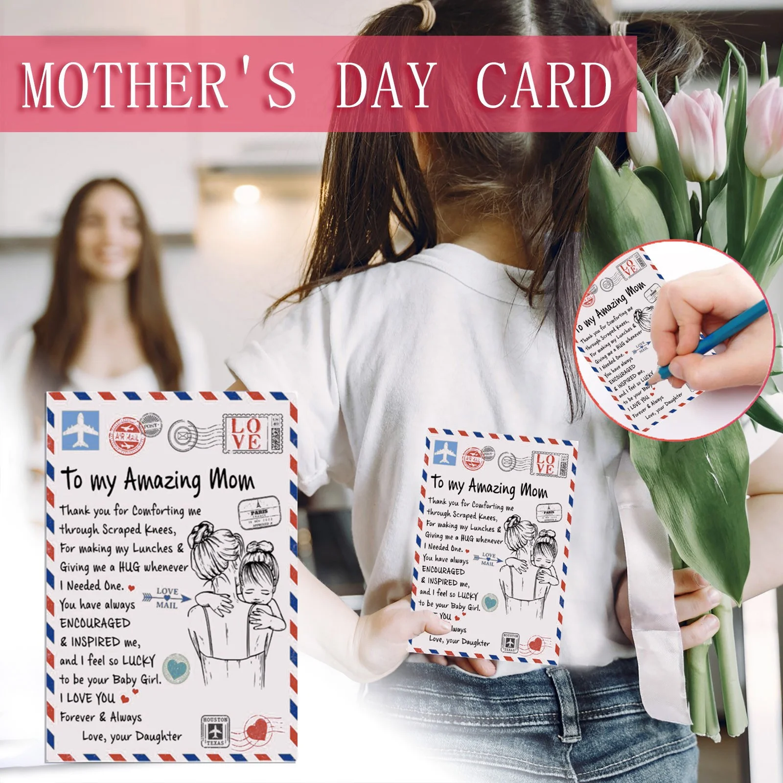 JWDX Festival Doll Clearance, Acrylic Day Gift Mother's Carving Mom Handmade Three- Thank Home Decor Multicolor