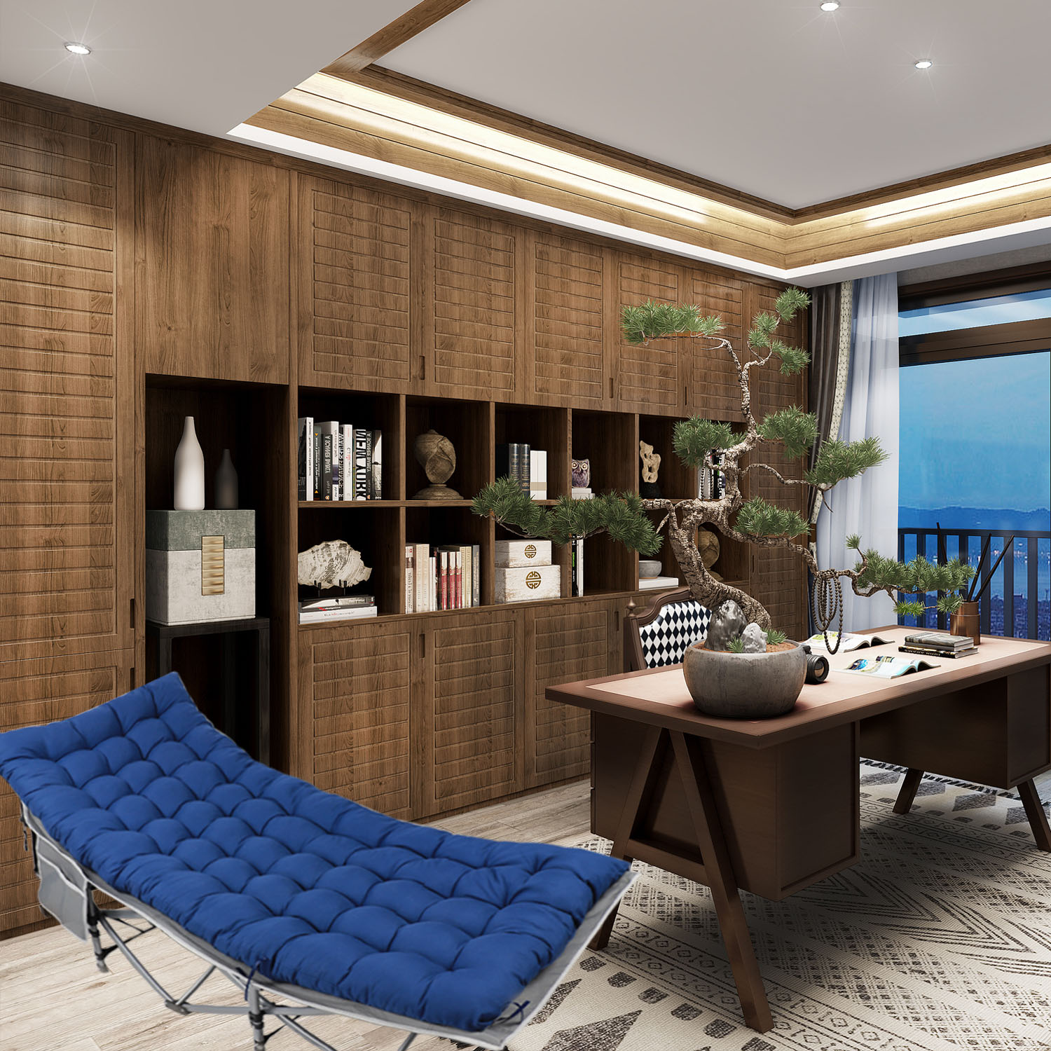 Fanji Camping cot  with Pillow, 3.3 Inch 2 Sided Mattress, 75