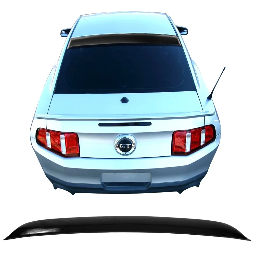 Ikon Motorsports Compatible with 05-14 Ford Mustang Coupe Rear Window Visor Roof Spoiler PP - Gloss Black