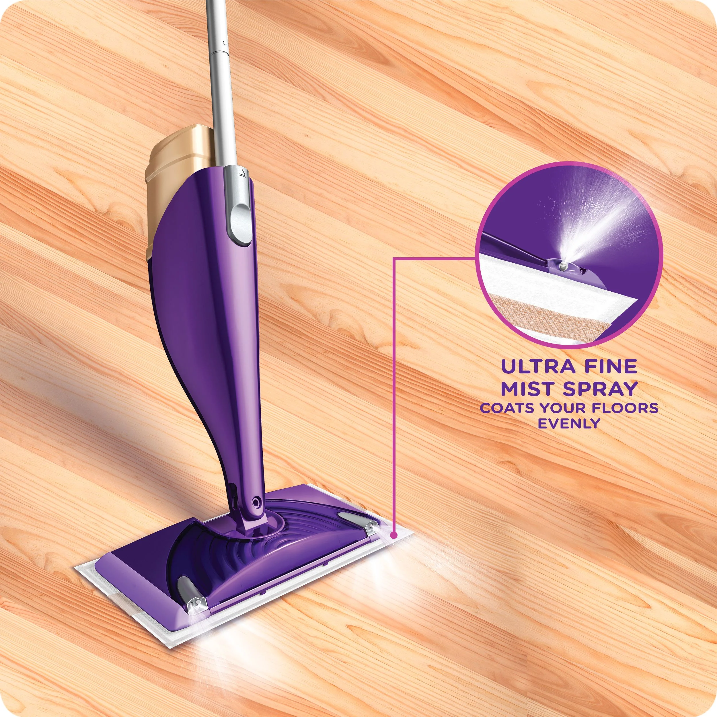 Swiffer WetJet Wood Mop Starter Kit (1 Mop, 5 Pads, 1 Floor Cleaning Solution)
