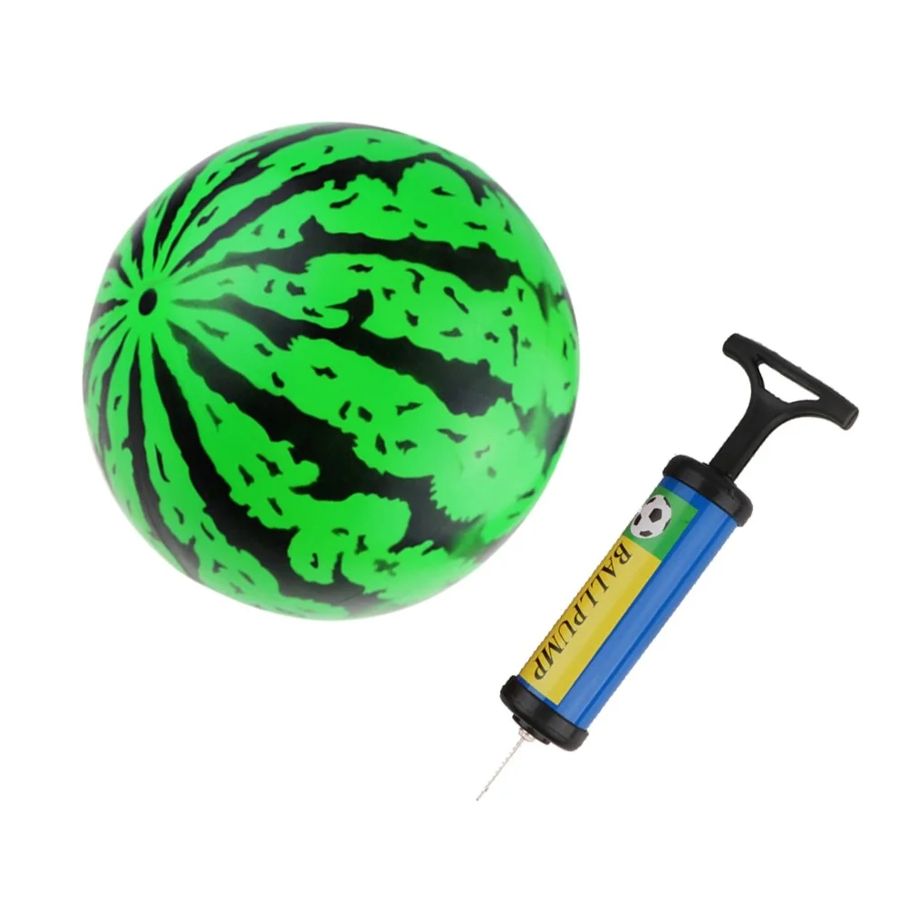 Hemoton 2Pcs 9 Inch Inflatable with Pump Bouncy Ball Kids Education Toys Child Baby Gifts