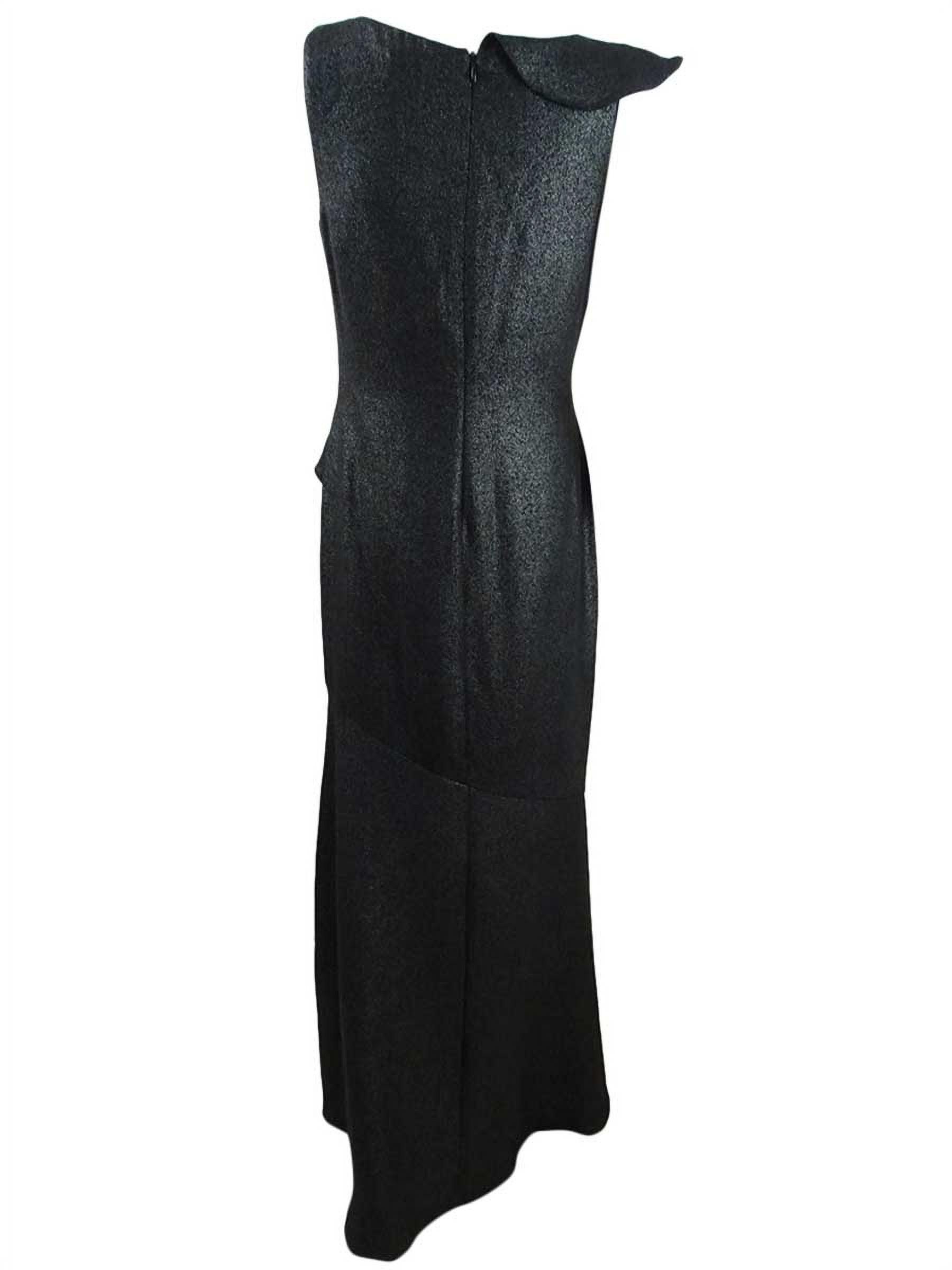 Lauren Ralph Lauren Women's Metallic Ruffle-Trim Gown (4, Black/Silver)