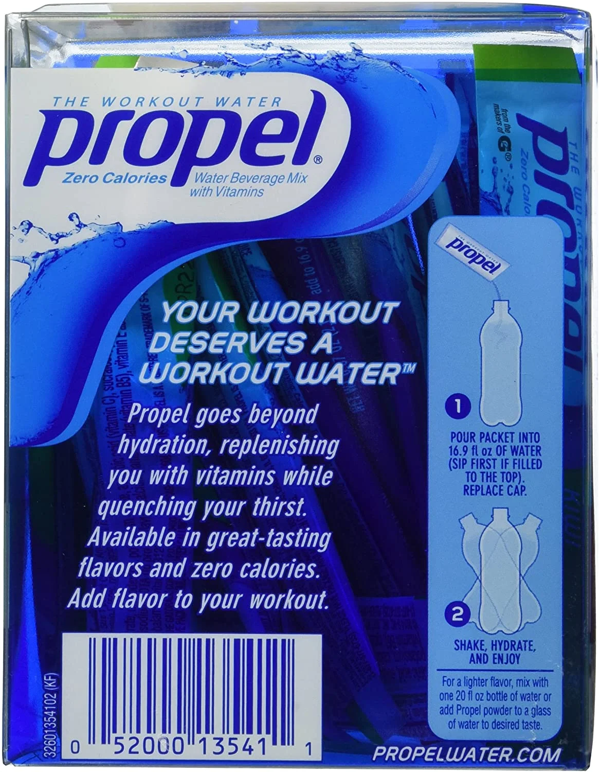 Propel Zero Calorie Nutrient Enhanced Water Beverage Mix (36 packets) 3 different flavors (berry, grape & kiwi strawberry)
