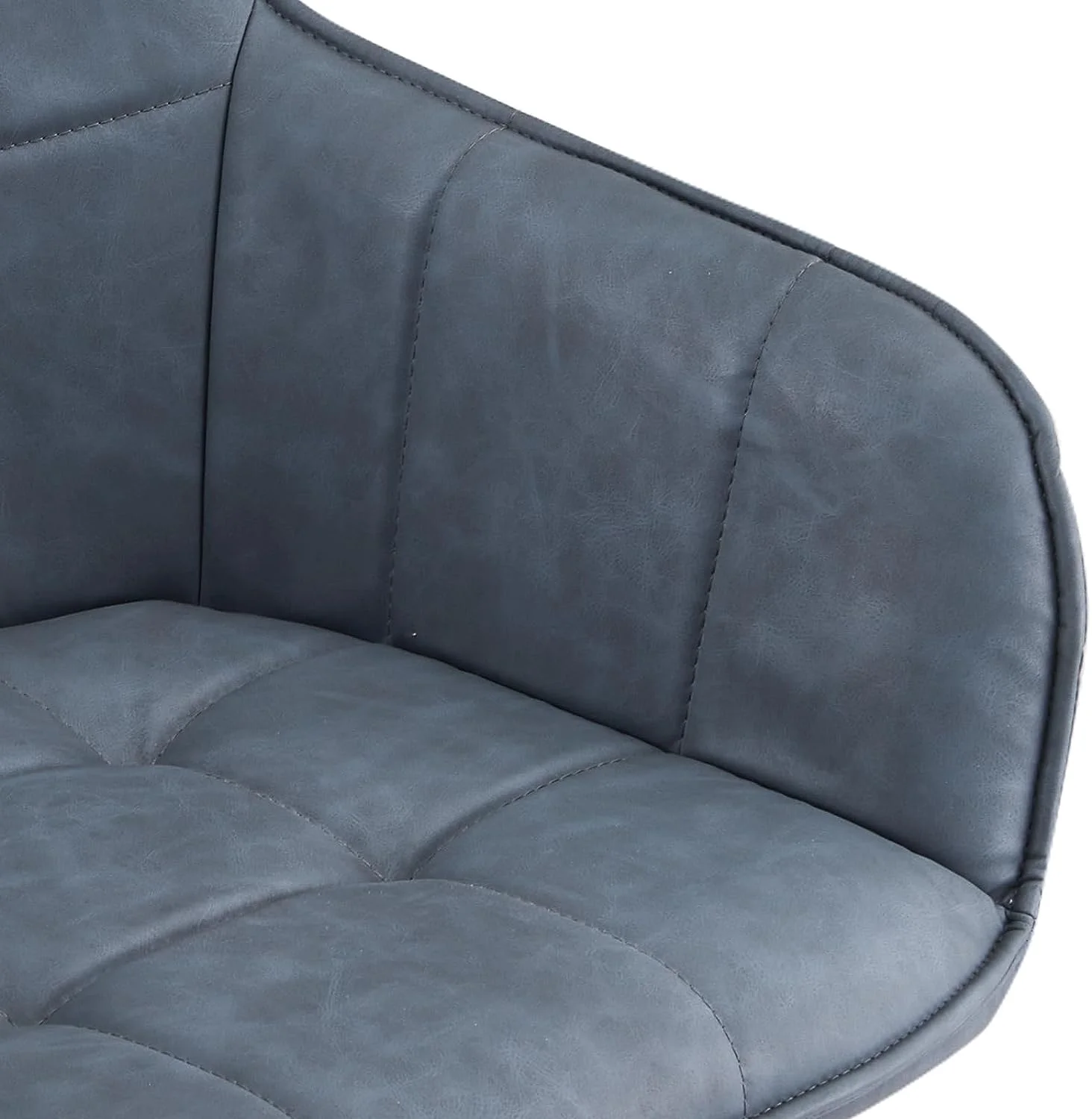 Clipop Swivel Modern Accent Chair Set of 2,Faux Leather Dinning Chairs,Wide Back,for Kitchen,Blue