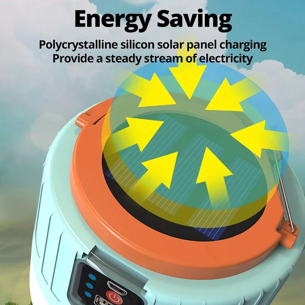 Solar Camping LED Lamp with USB Rechargeable and Remote Control - Perfect Outdoor Tent Light for Hiking and Camping