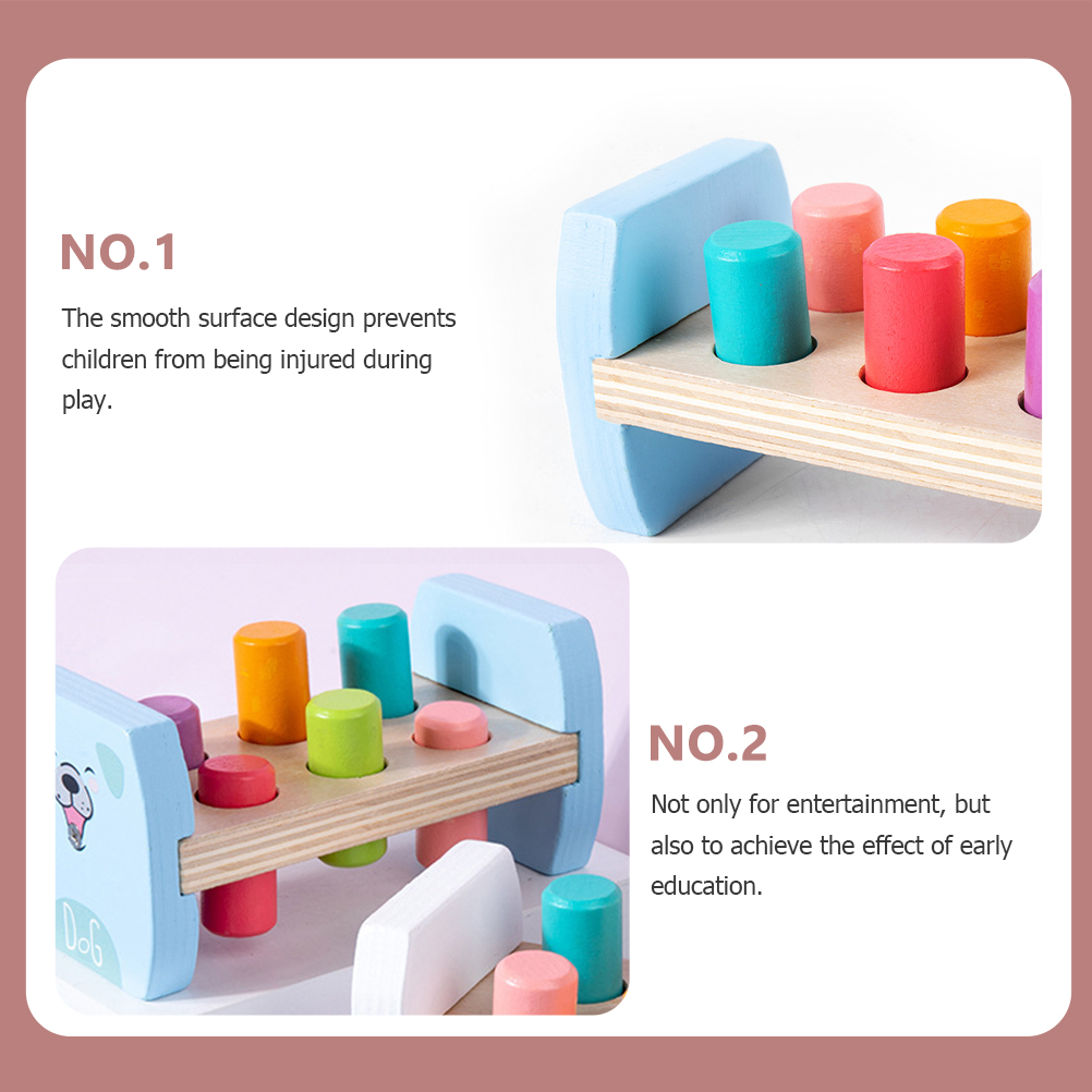 Frcolor Pounding Game Wooden Toys Baby Whack Kids A Mole Bench Hammering Toddlers Beat  Pound Educational Funny Wood Children