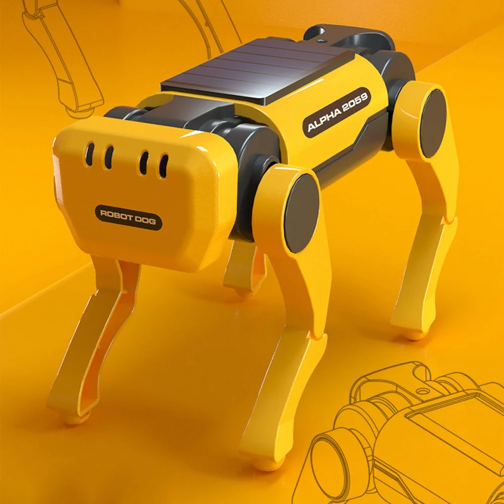 moobody Self-Install DIY Gadgets Technological Gizmos Intelligent Robot Dog Robot Cattle Toys Solar Powered Educational Toy Assembly Robotical Dog Cattle Kit Students Science Experiment Toy