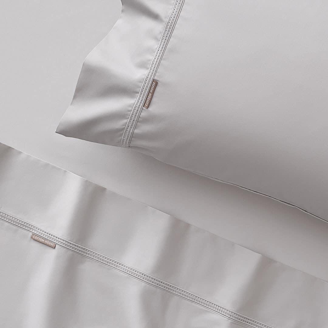 Honour  550 TC Cotton Sateen Sheet Set - Silver