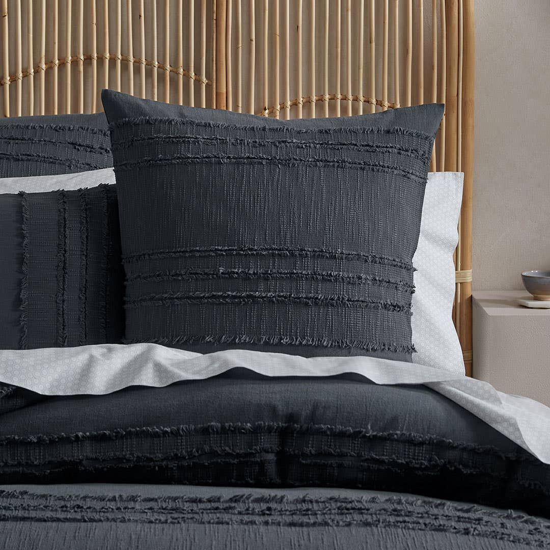 Dakota Quilt Cover - Charcoal