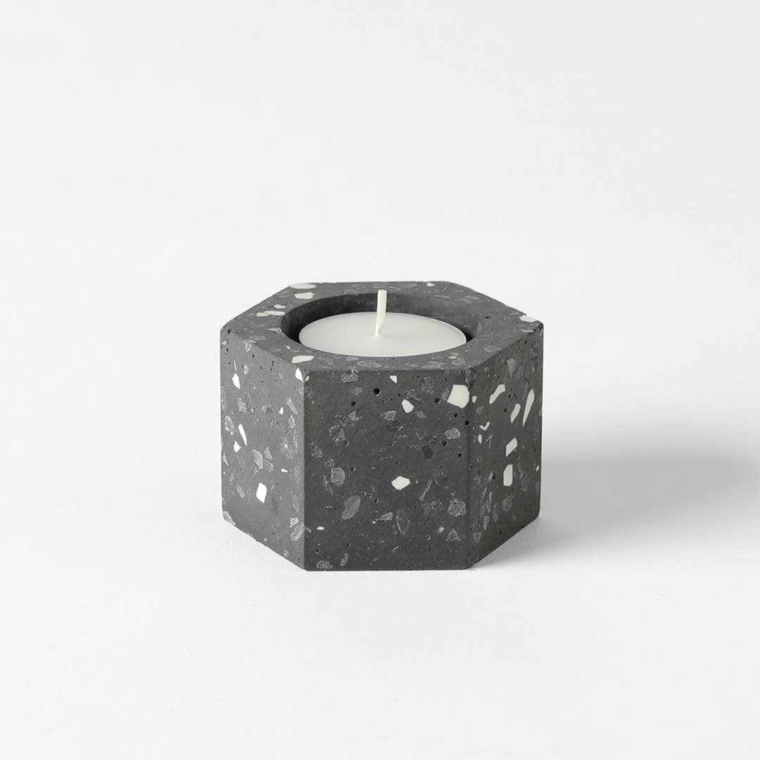 Terrazzo Candle Holder - Black