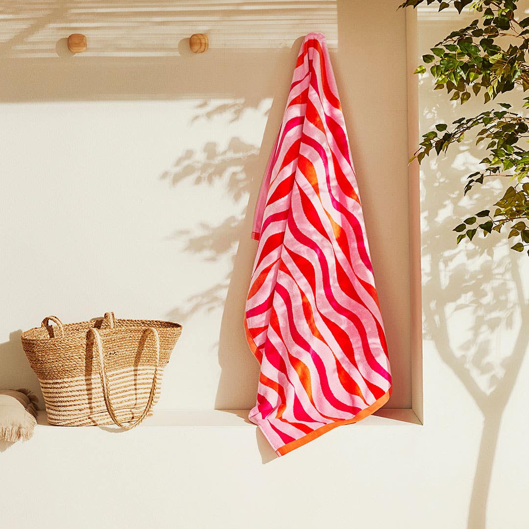 VELOUR23 CH_CH Beach Break Beach Towel / Pink/Orange