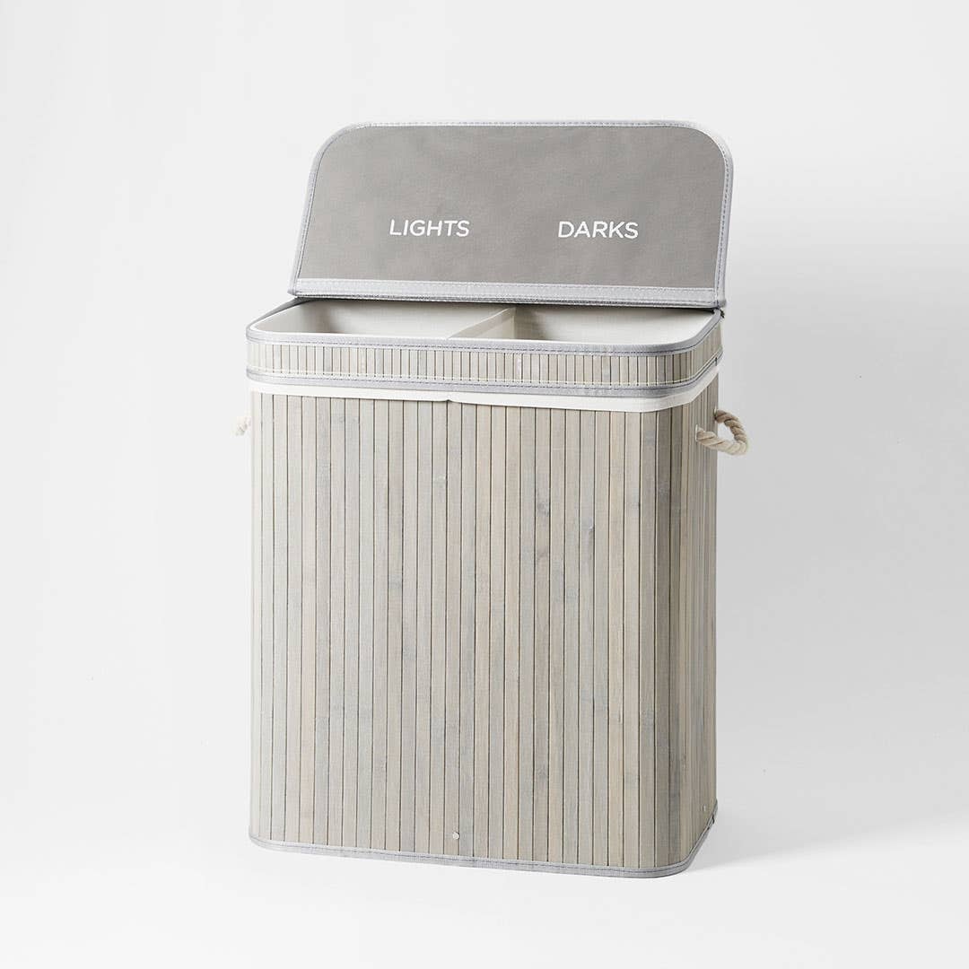 Collapsible Bamboo Lights And Darks Hamper
