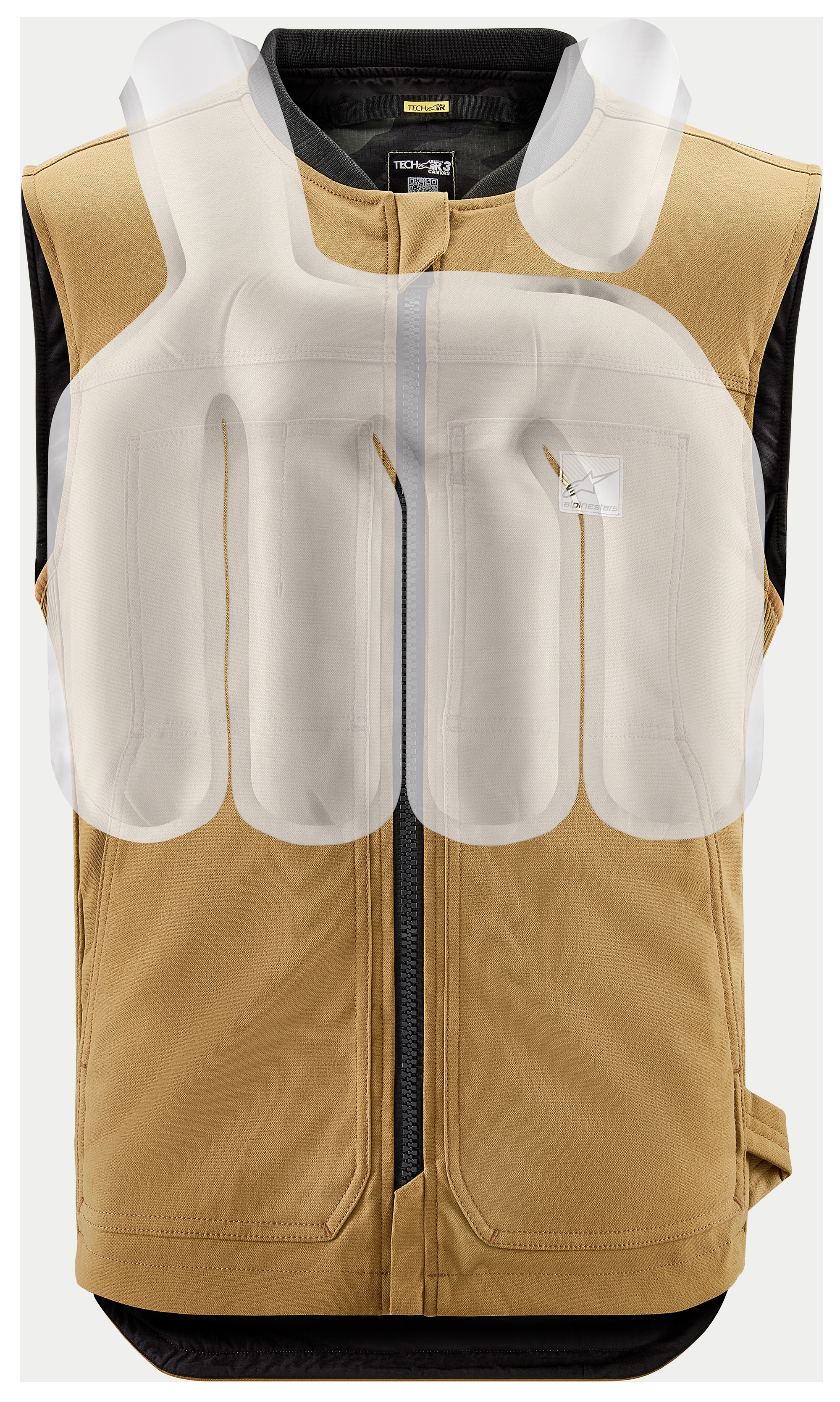 FortNine Alpinestars Tech-Air 3 Canvas Vest Airbag System Tan / XL [Open Box]