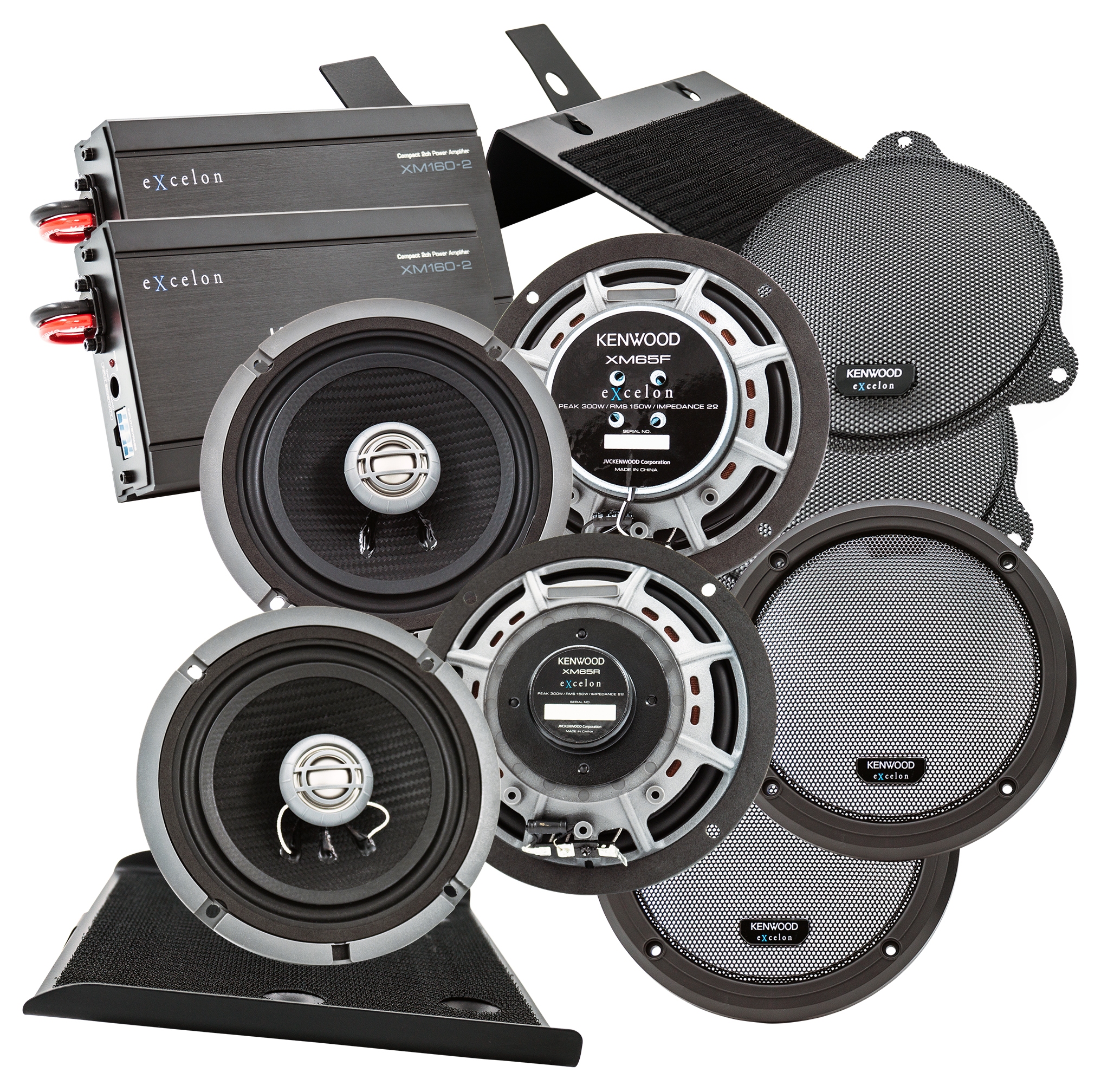 FortNine Kenwood eXcelon Front And Rear Speaker And Amplifier Package For Harley Touring 2014-2025