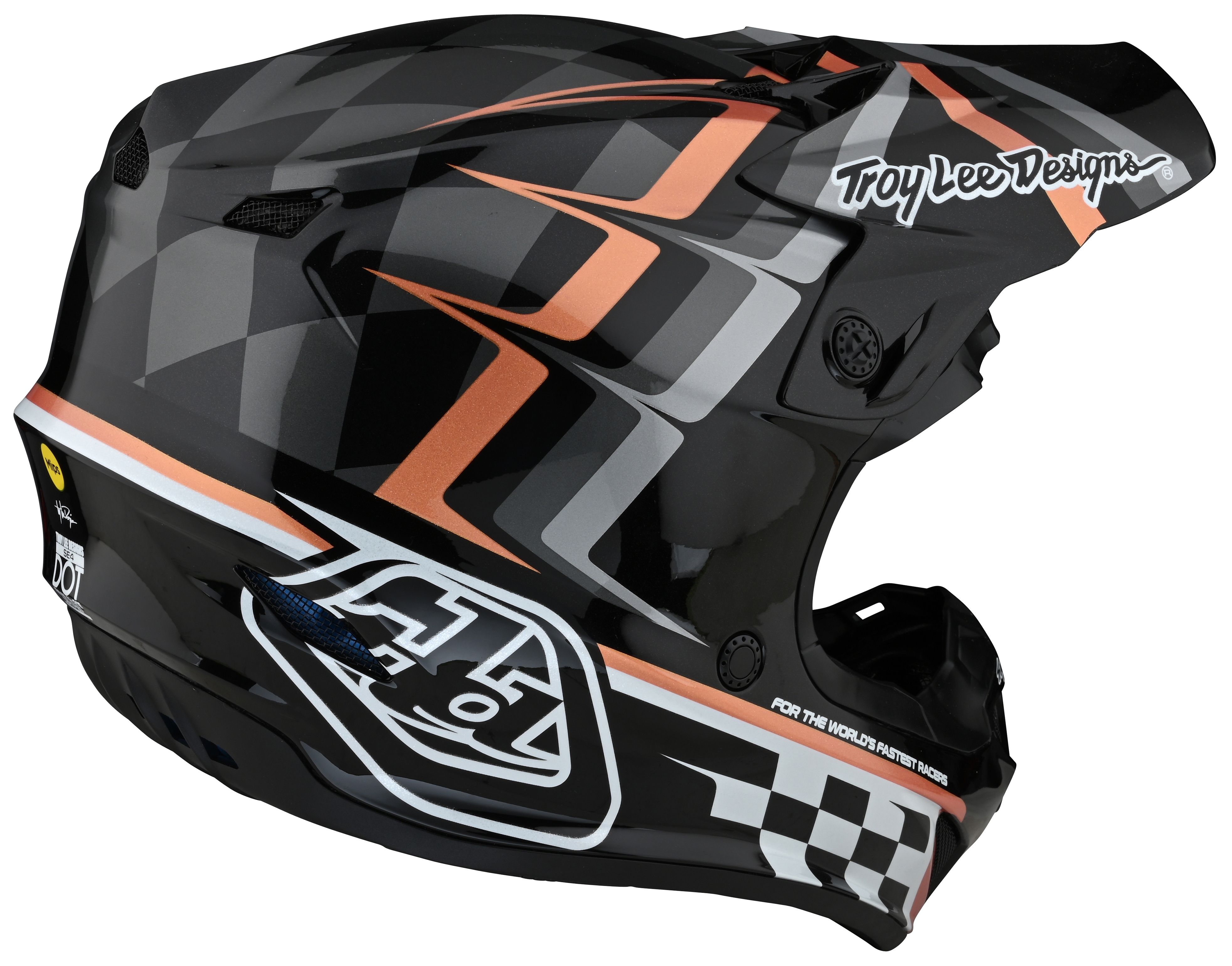 FortNine Troy Lee SE4 Polyacrylite Warped Helmet Black/Copper / LG [Blemished - Very Good]
