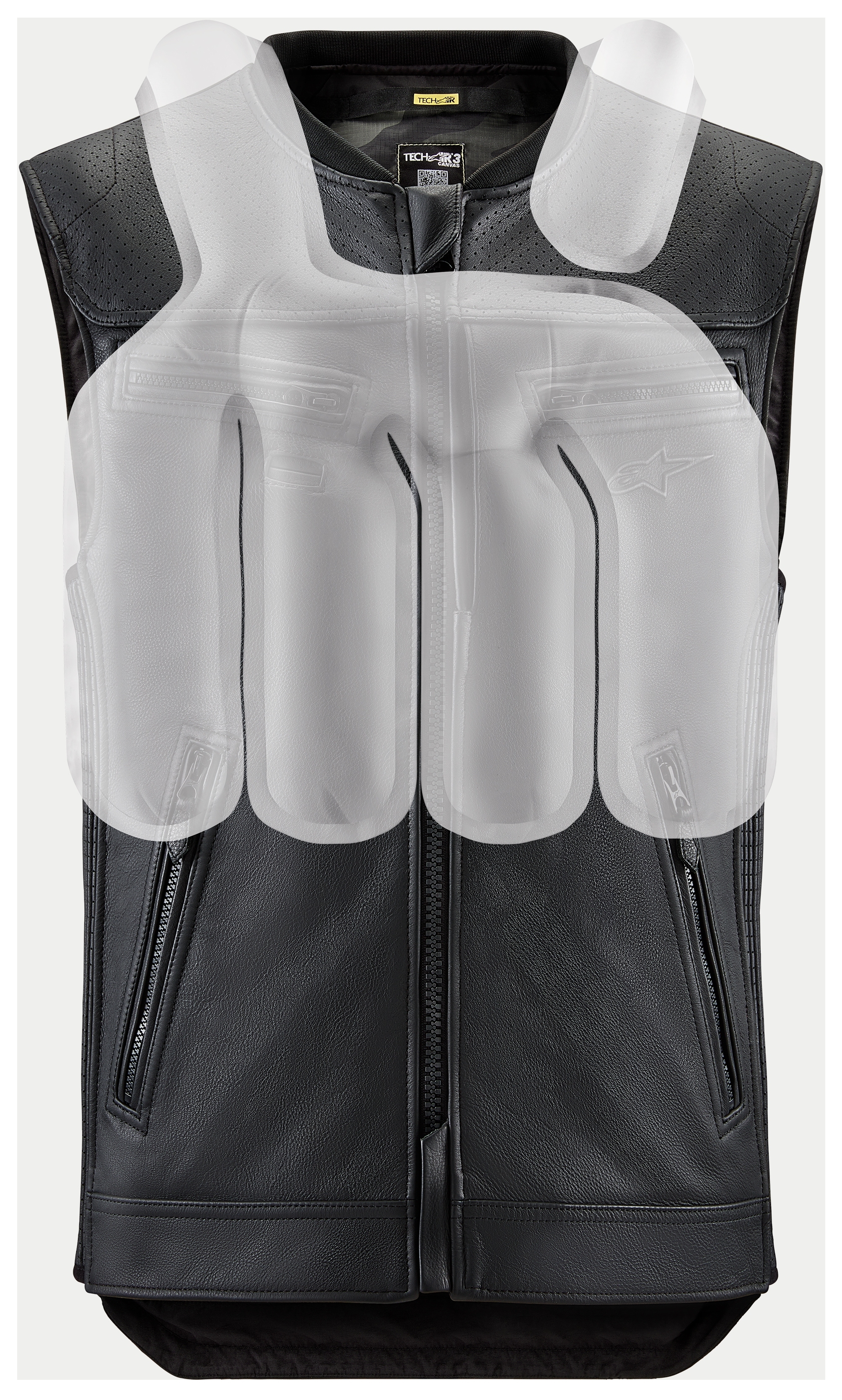 FortNine Alpinestars Tech-Air 3 Leather Vest Airbag System (4XL) Black / XS [Open Box]