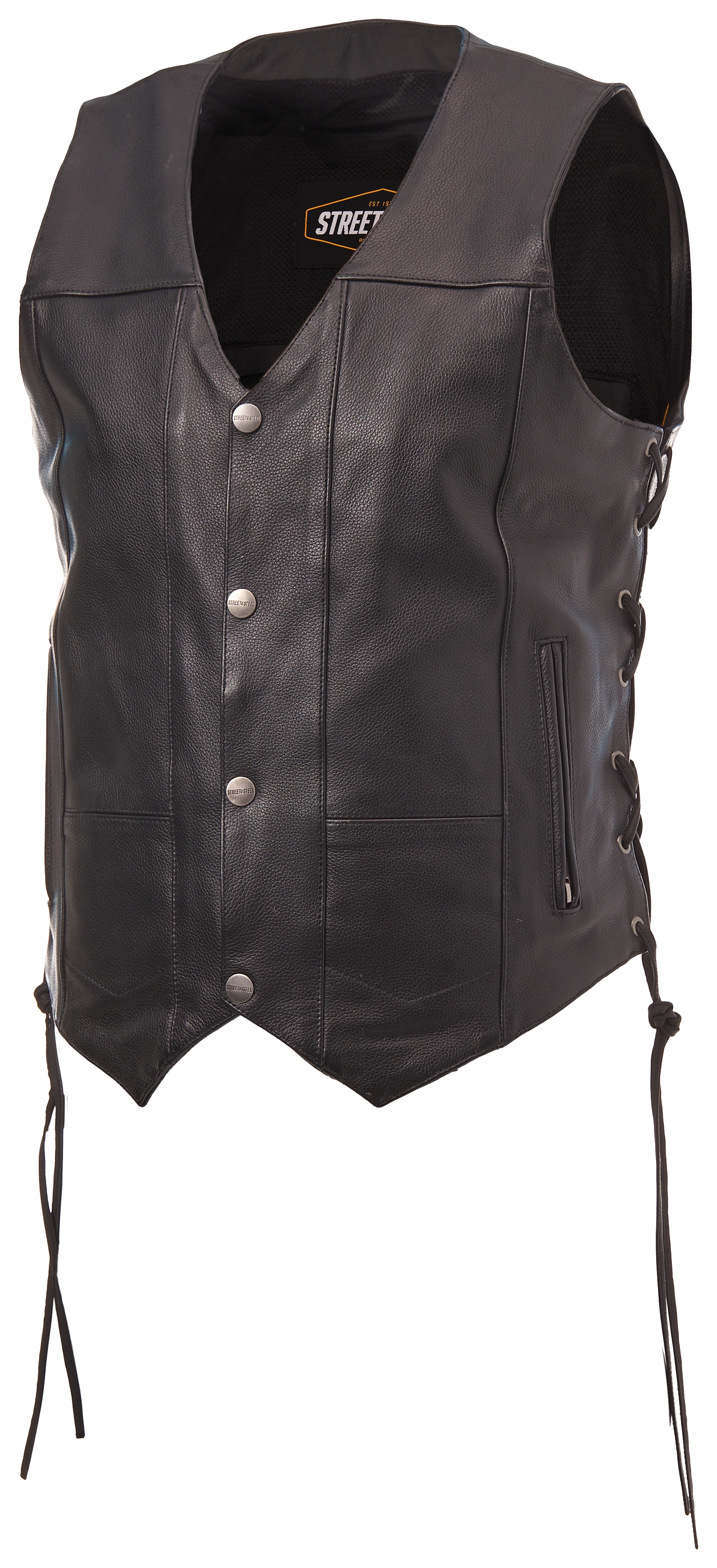 FortNine Street & Steel 2nd Amendment 2 Leather Vest Black / 3XL [Open Box]