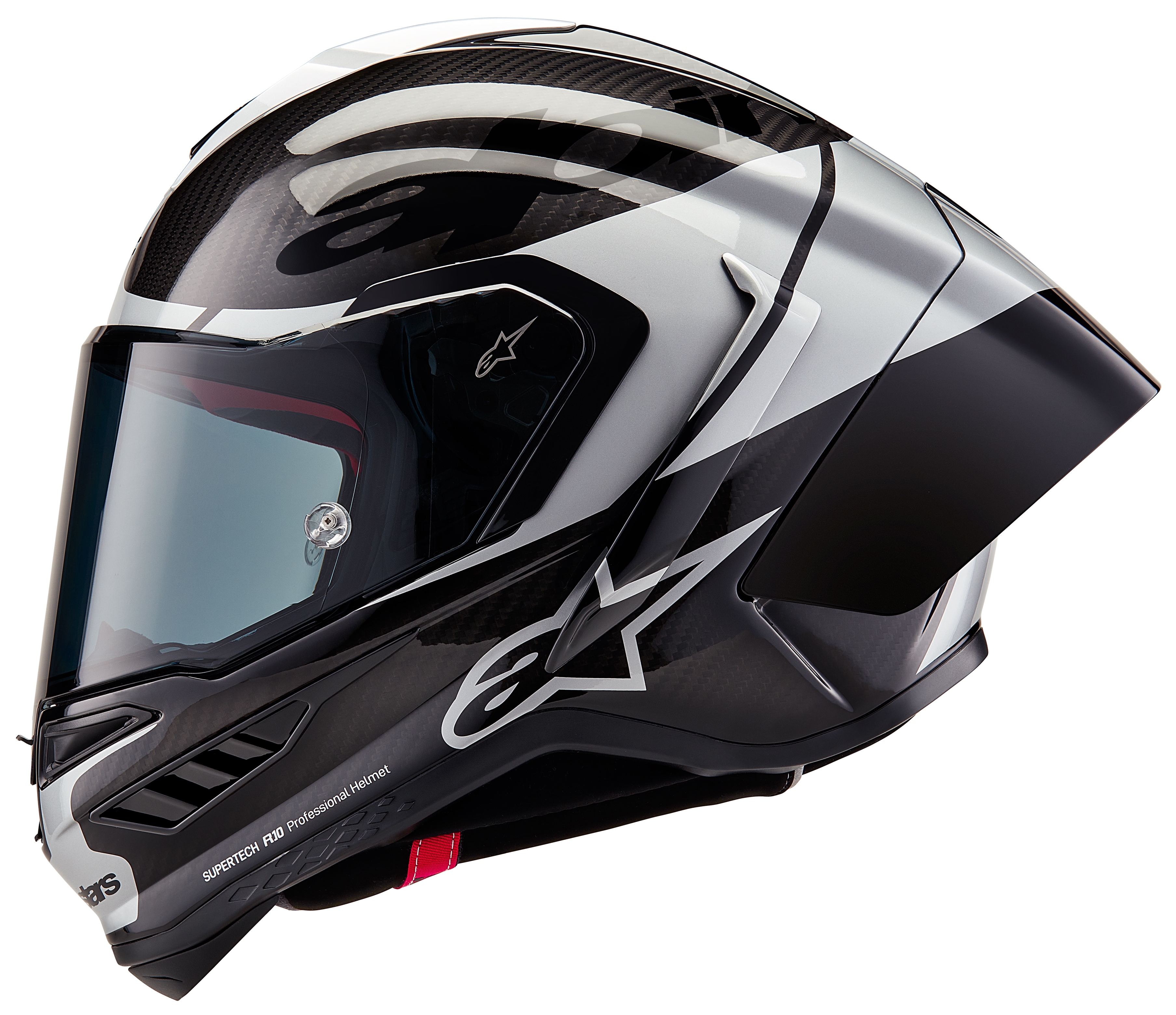 FortNine Alpinestars Supertech R10 Carbon Element Helmet Gloss Black Carbon/Silver / XL [Open Box]