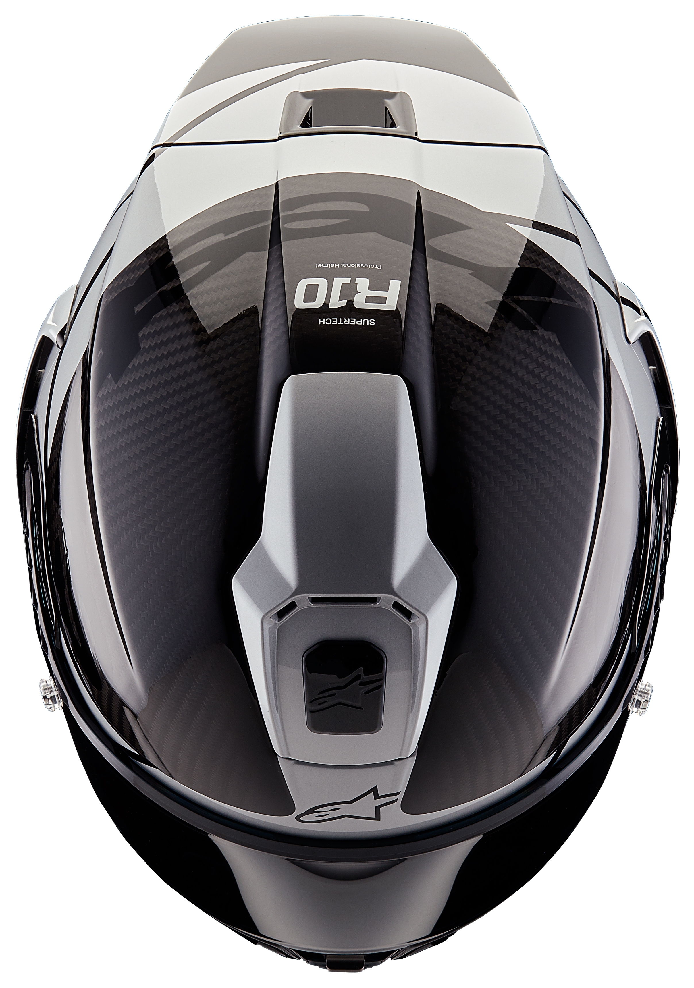 FortNine Alpinestars Supertech R10 Carbon Element Helmet Gloss Black Carbon/Silver / XL [Open Box]