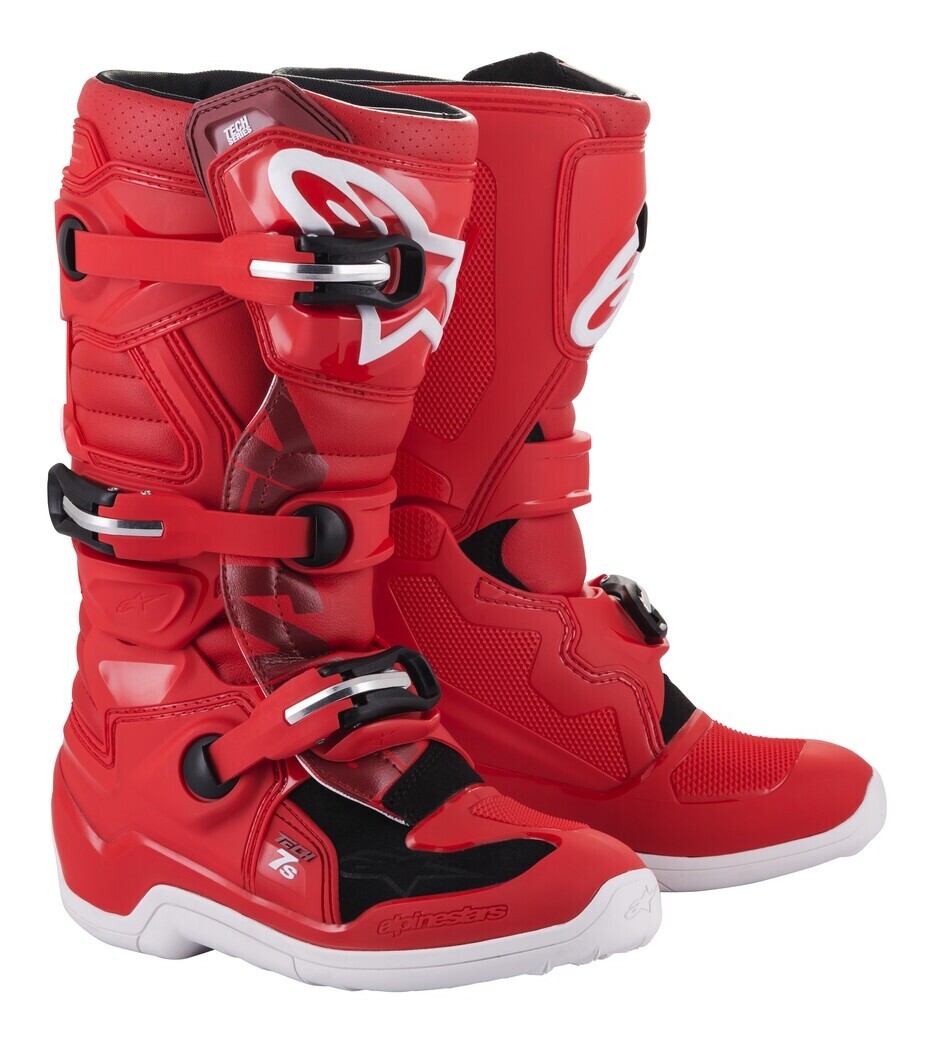 FortNine Alpinestars Youth Tech 7S Boots Red/White/Black / Youth 5 [Open Box]