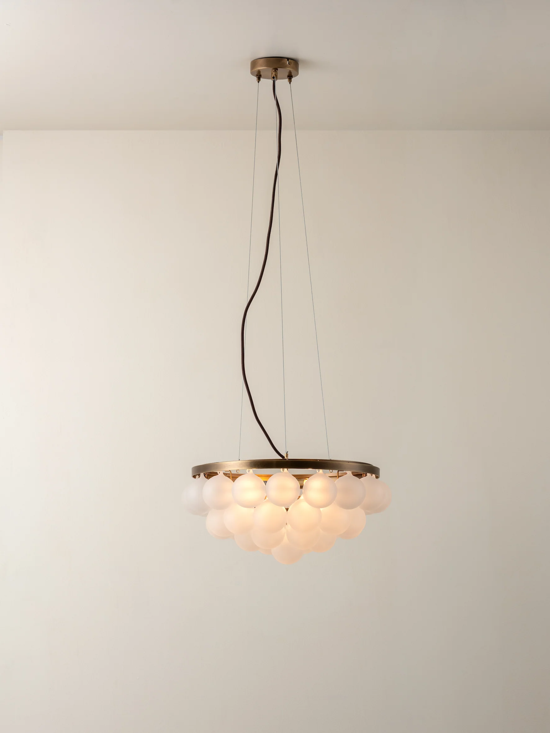 Cloudia - 3 Light small white frosted brass chandelier