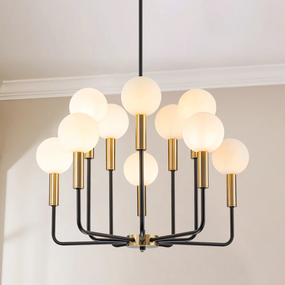 Dresqui 10-Light Dimmable Glass Classic Globe Chandelier (27)