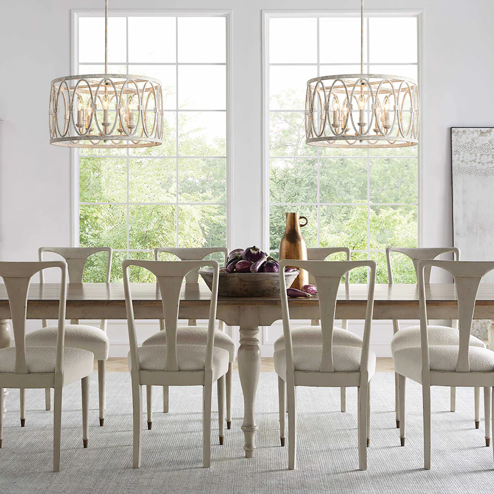 Virelle 5-Light Farmhouse Drum Candlestick Rustic Chandelier (20)