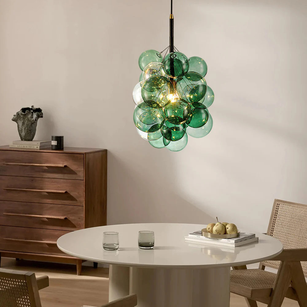 Clairorb 1-Light Cluster Glass Globe Bubble Glam Chandelier (18)