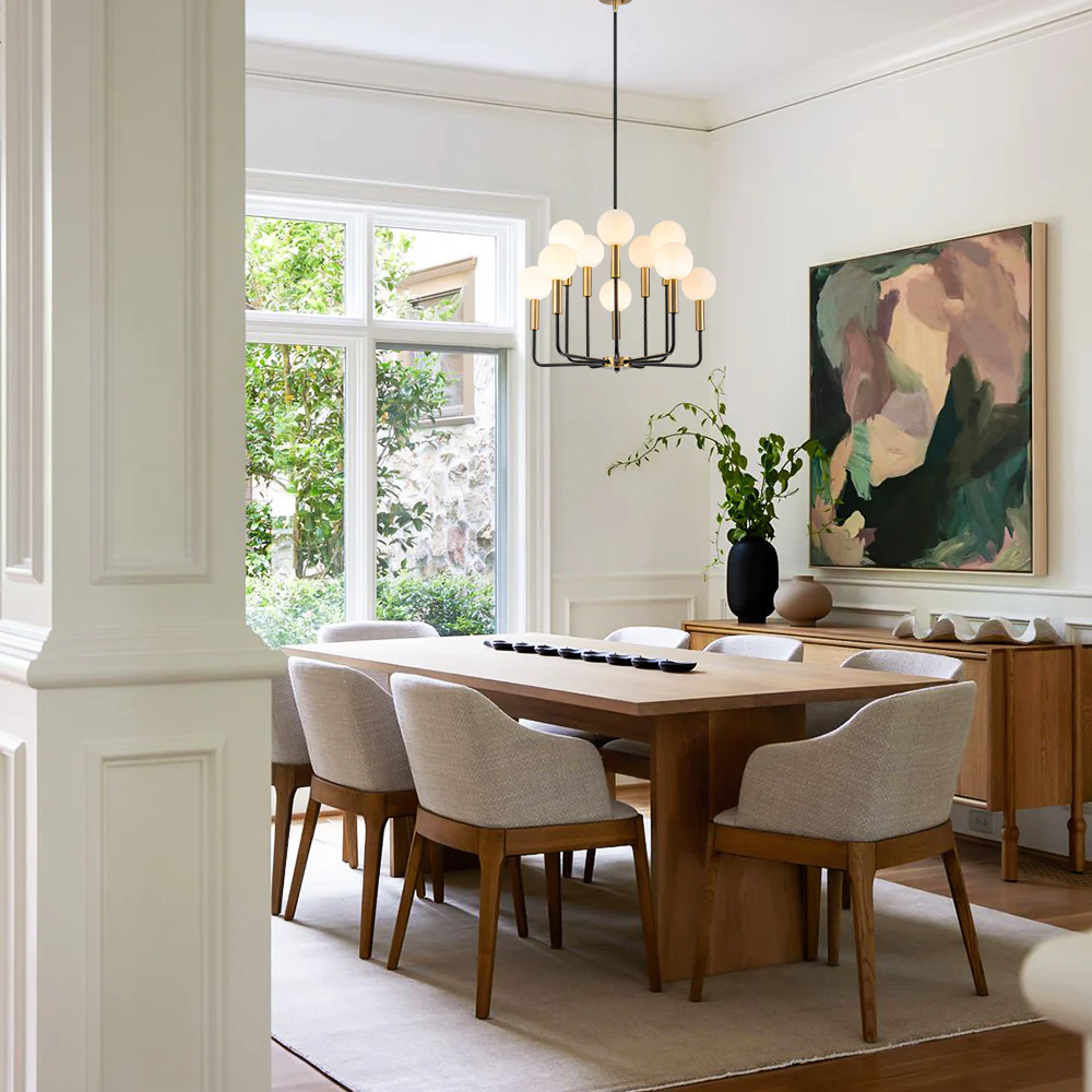 Dresqui 10-Light Dimmable Glass Classic Globe Chandelier (27)