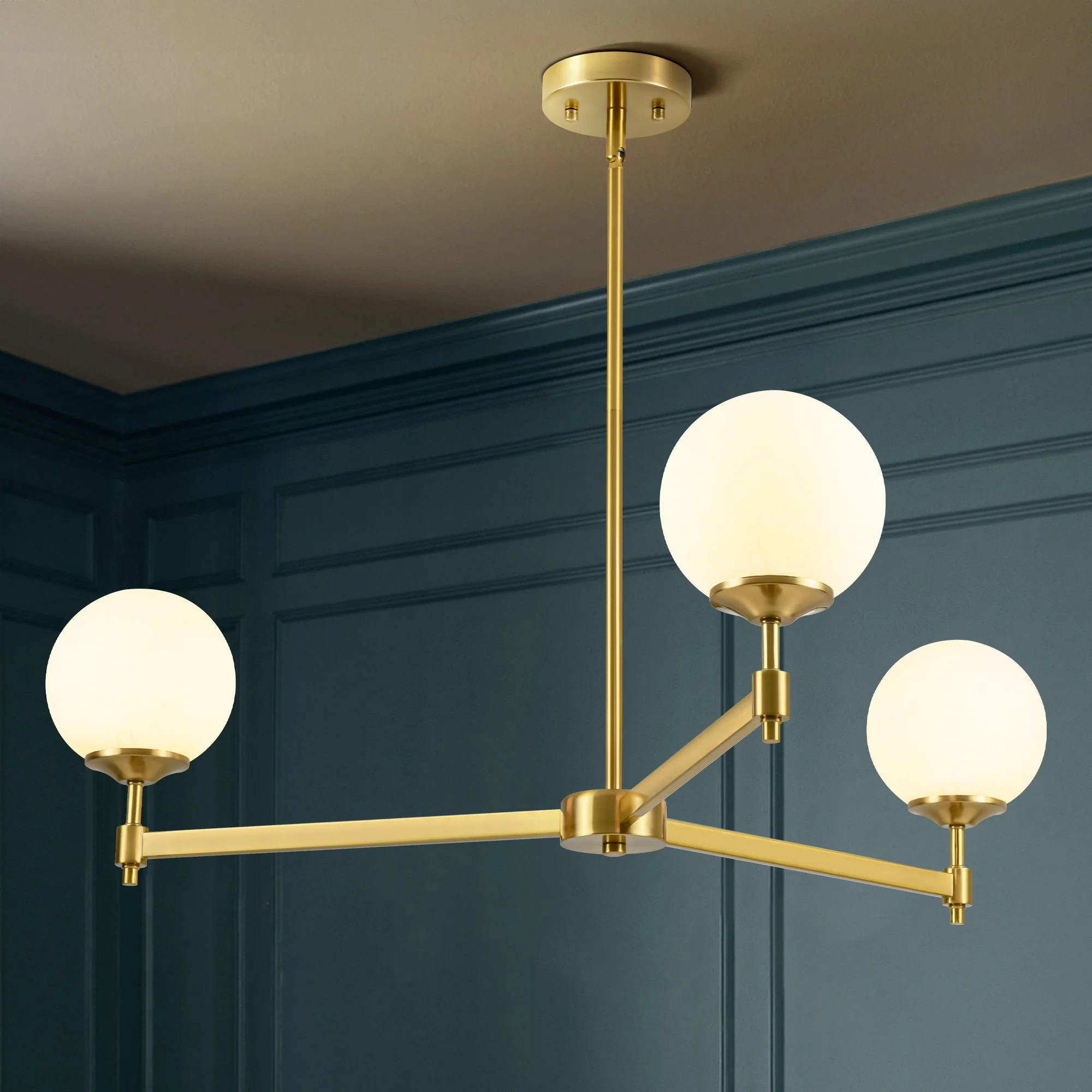 Veylin 3-Light Dimmable Glass Modern Globe Chandelier (37)