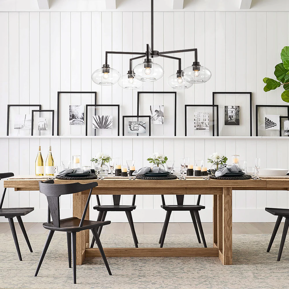 Avelon 5-Light Dimmable Clear Glass Modern Linear Chandelier (33)