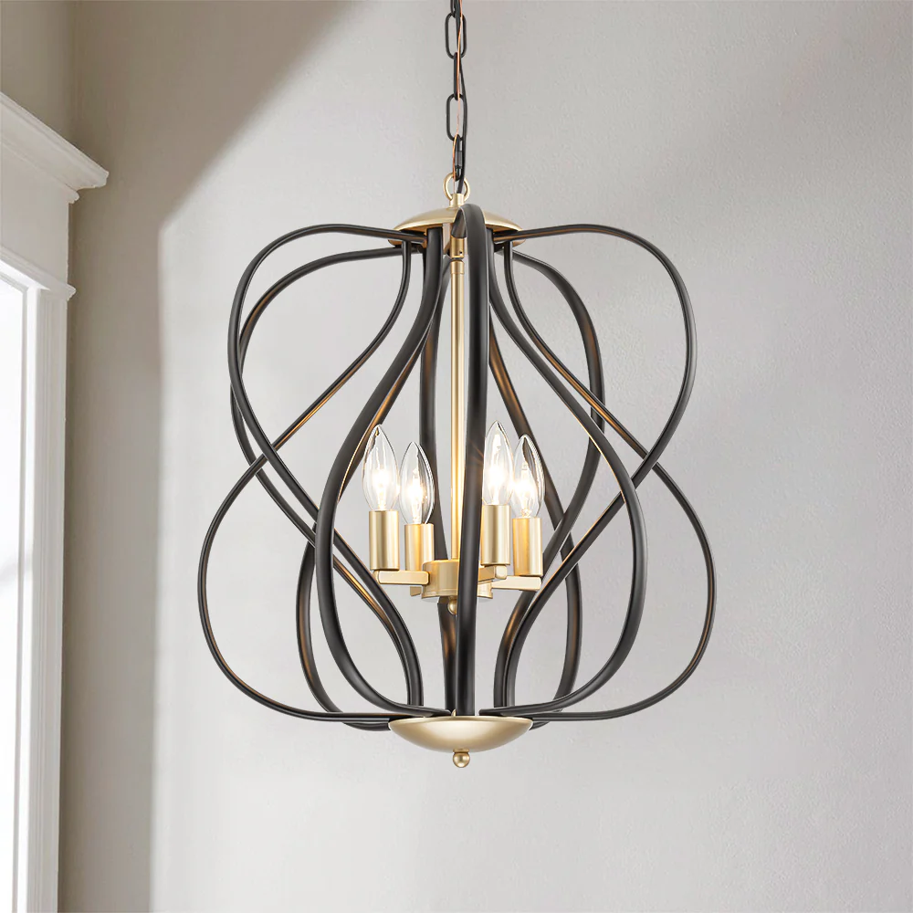 Brillara 4-Light Dimmable Transitional Geometric Chandelier (17)
