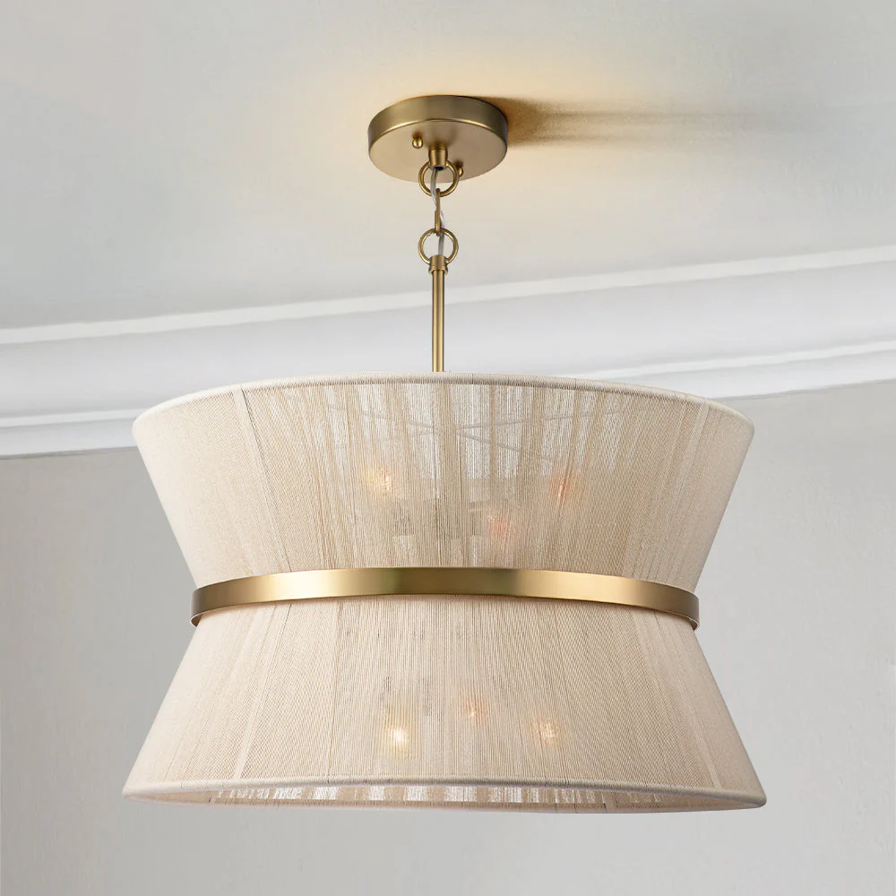 Rovista 8-Light Farmhouse Bleached Natural Rope Chandelier (24)