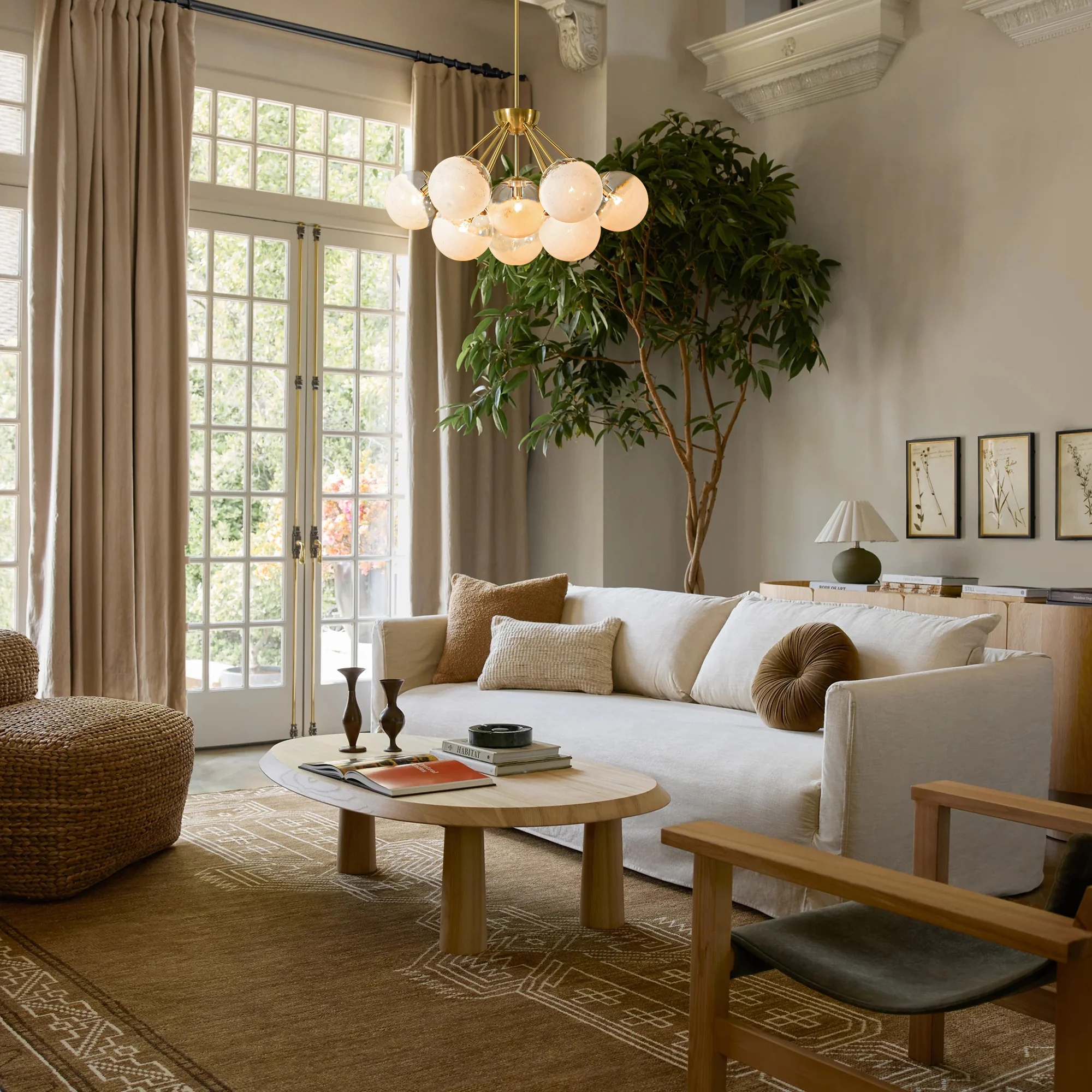 Veylin 10-Light Dimmable Glass Modern Globe Cluster Chandelier (23)