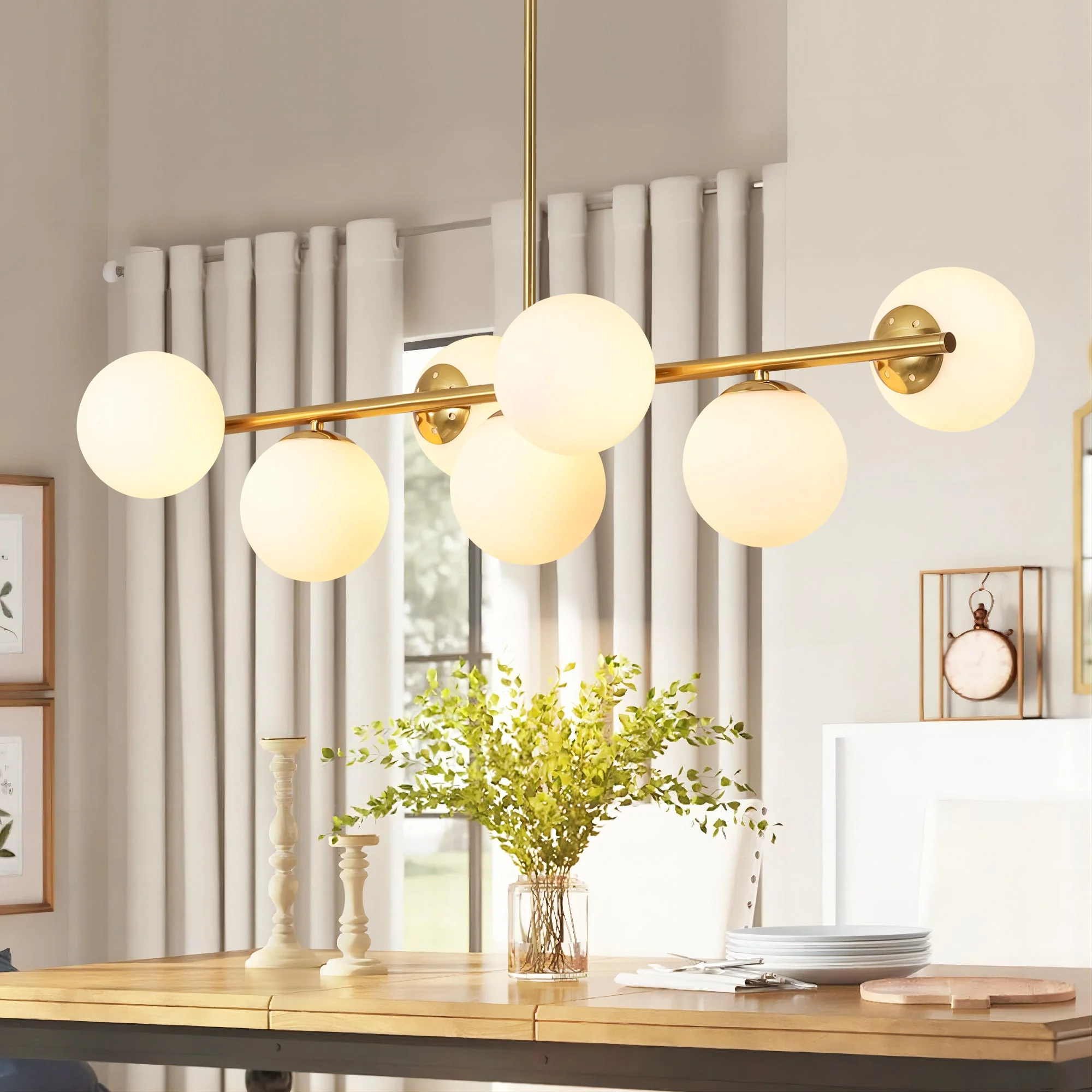 Veylin 7-Light Dimmable Glass Transitional Globe Chandelier (40)