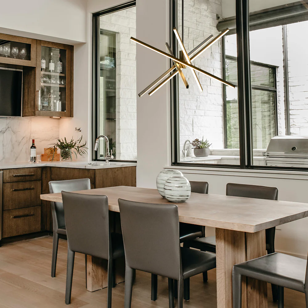 Nortivy 5-Light Aluminum Dimmable LED Modern Linear Chandelier (31)