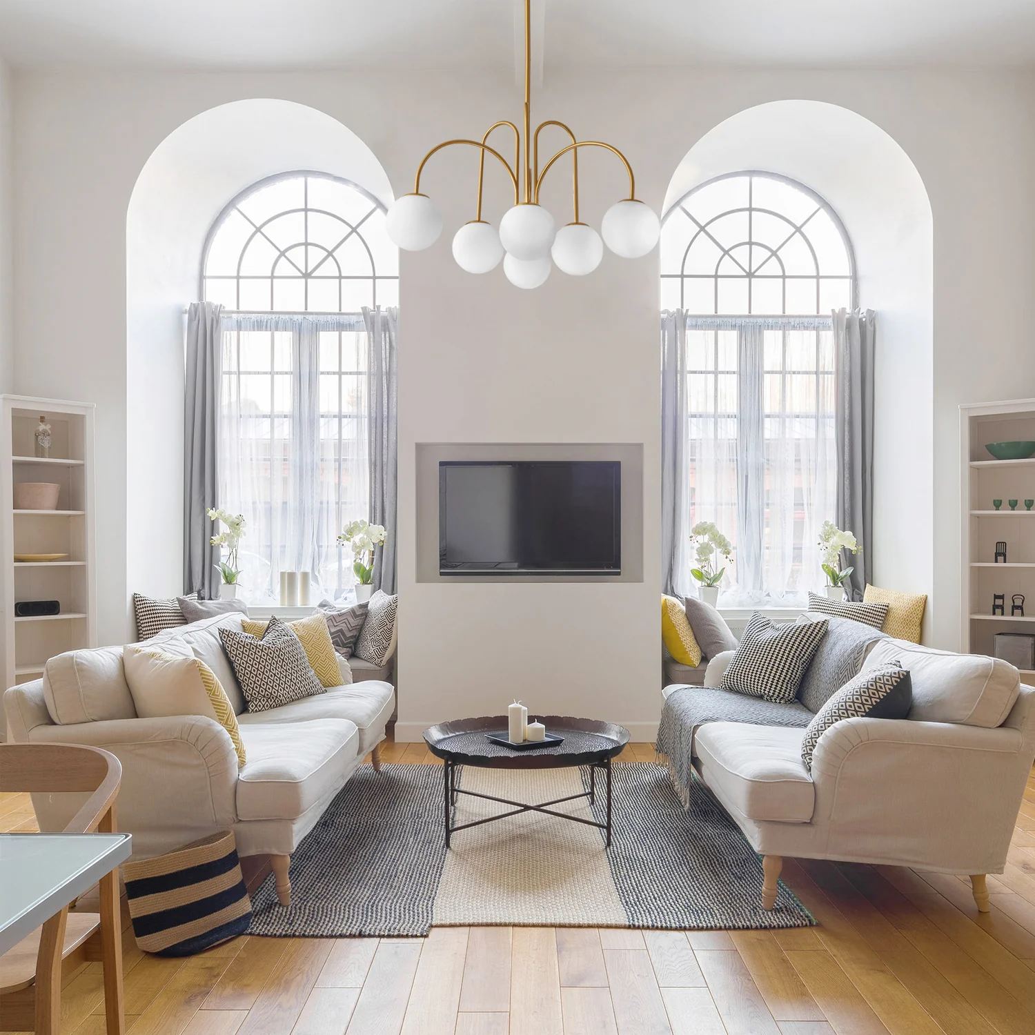 Dresqui 6-Light Glass Bubble Contemporary Sputnik Chandelier (31)